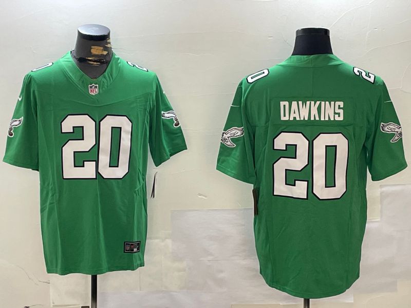 Men Philadelphia Eagles #20 Dawkins Green Throwback 2024 Nike Vapor Limited NFL Jersey style 1